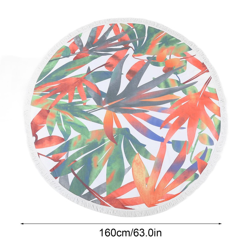 Round Beach Towel Blanket Circular Beach Tassels Blanket Oversized Picnic