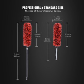 SPTA Rim Brush with Drill Adapter for Extended Reach for Wheels and Rims Clean