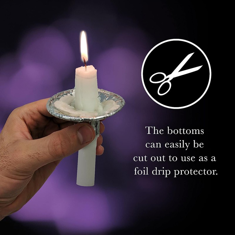 Ner Mitzvah Disposable Foil Candle Holders - Heavy Duty Aluminum