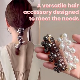 4Pcs Hair Ties,No Damage Soft Elastic Spi/ral Hair Ties for Women,Colorful Telephone Wi/r/e Ha/i/r Bands,Elastic H/air Ti/es,Pearl Twisted H/air Wir/e Ha/ir Ti/e,Braided Telephone Wir/e Hai/r Bands