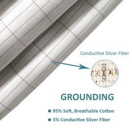 NIULAFR 60x80 Inch Grounding Queen Sheet with Grounding Cord,Nature Cotton with Silver Fiber,Improve Sleep Natural Wellness.