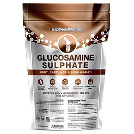 1500mg Glucosamine Sulphate 2KCL + Vitamin C (180 Tablets - 1 Per Day / 6 Month Supply)