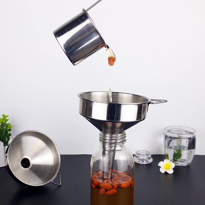 Stainless Steel Funnel, Large Thickened Food Grade Kitchen Funnel for