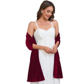 Fttyeiby Shawls and Wraps for Evening Dresses Pashmina Wraps for Women Wedding Velvet Shawl Wrap Accessories Burgundy
