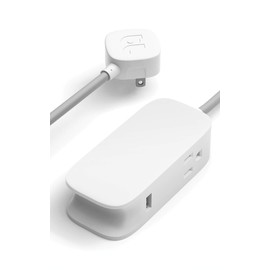 Bluelounge Portiko - 6FT Cord, 2 Power/2 USB Low Profile Power Extension - (White) - Pack of 2 Portikos
