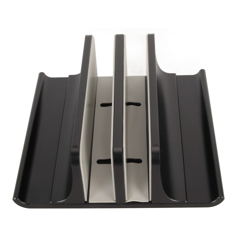 Vertical Laptop Stand 2 Slots Anodized Aluminium Alloy Adjustable Space