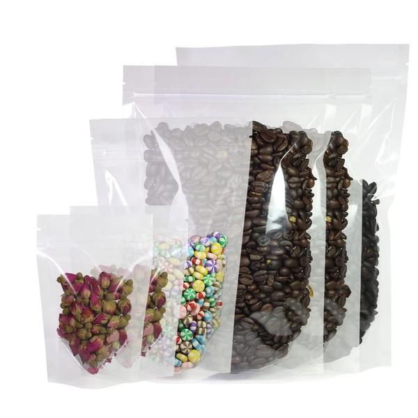 4.7"x7.8" Clear Smell Proof Mylar Bags, Stand Up Pouches for