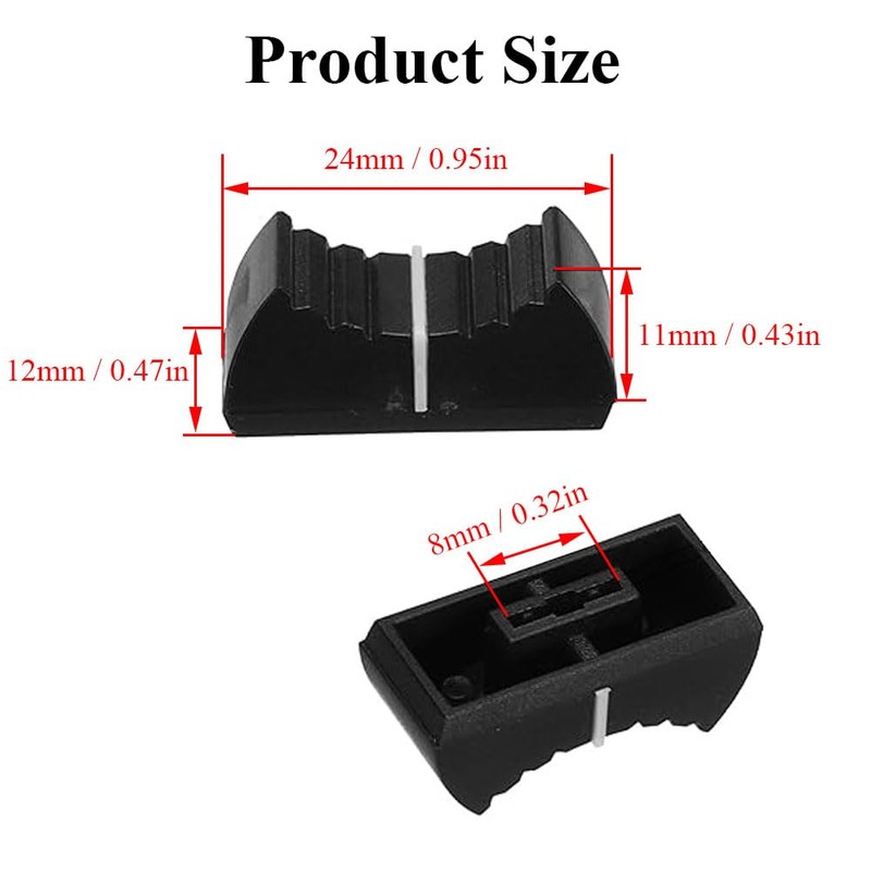 16 Pcs Fader Caps, 24x12x11mm Console Mixer Slider Fader Knobs