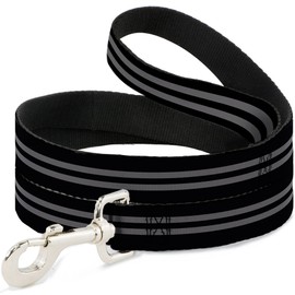 Dog Leash Stripe Black Gray 4 Feet Long 0.5 Inch Wide