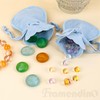 Framendino, 10 Pack Blue Mini Small Velvet Drawstring Pouches 2.7x3.5