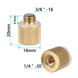 CAMVATE 1/4"-20 Female Threaded Adapter to 3/8"-16 Male Threaded Post (2 Piese)