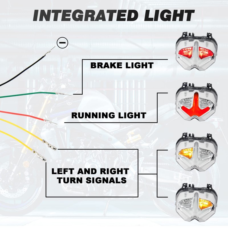 LED Tail Brake Lights Turn Signal Integrated Compatible With YAMAHA