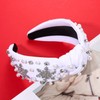 NVENF Jeweled Crystal Pearl Wide Top Knot Winter Women's Headband