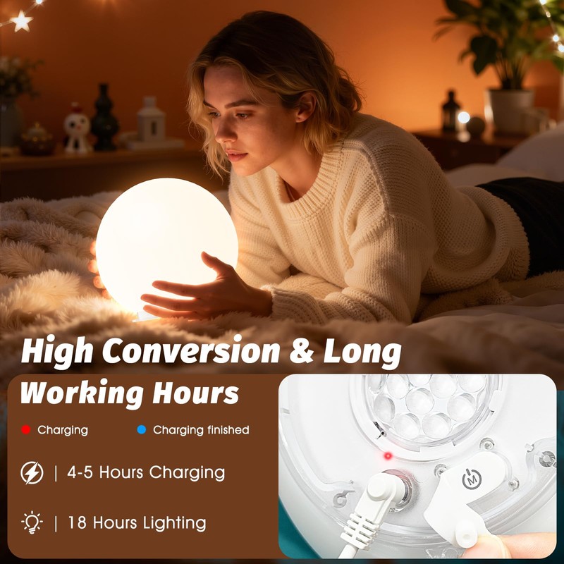 Floating Pool Lights, 6 Inch Light Up Pool Balls with