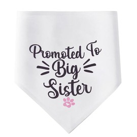 CRASPIRE Promoted to Big Sister Dog Bandana Paw Print Wedding Pet Bandana Washable White Triangle Pet Dog Scarf Engagement Wedding Photo Props Collars Accessories for Pet Dog Lovers Gifts