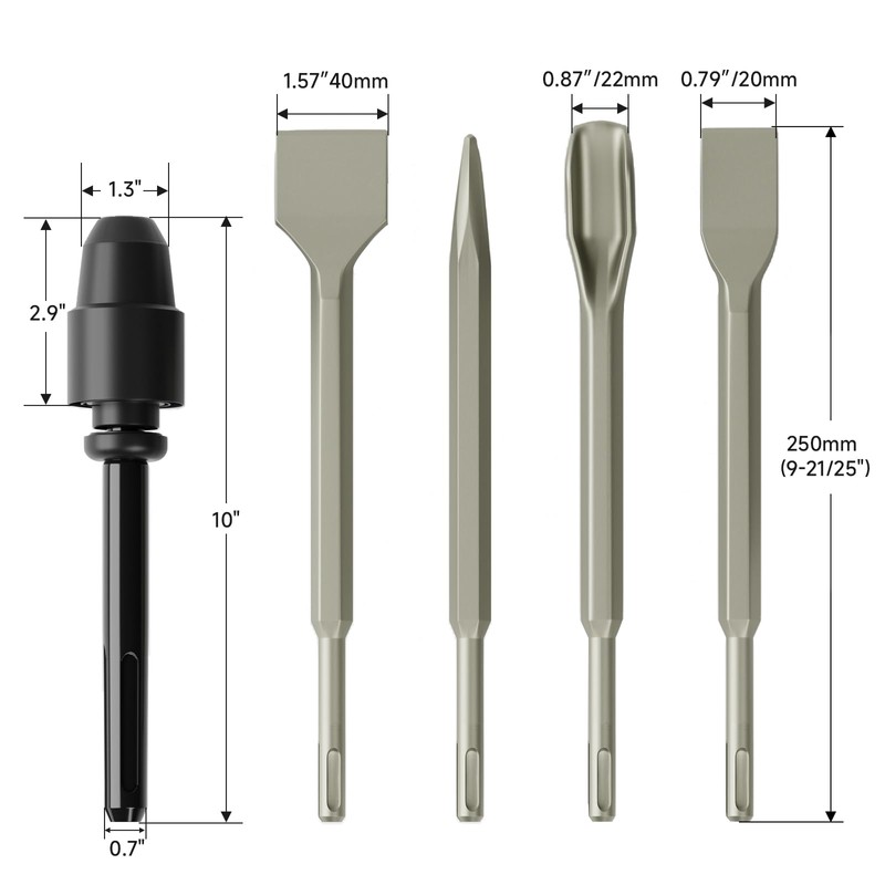 27Pcs SDS-Plus Drill Bits & Chisel Set - Rotary Hammer