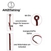 AMZfishing® 20 x Laser-Sharpened Red Worm Hooks in 10 Sizes