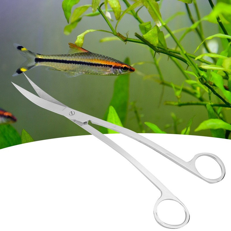 Stainless Steel Aquatic Plant Scissors Shears Aquarium Fish Tank Aquatic