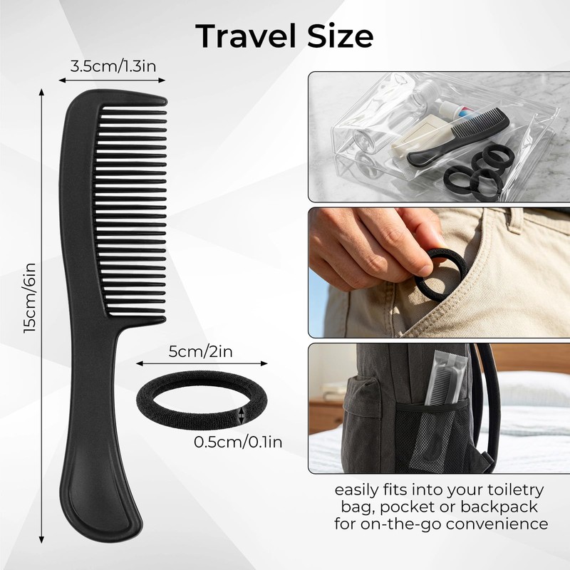 30pcs Bulk Hair Combs & 100pcs Hair Ties Set, No