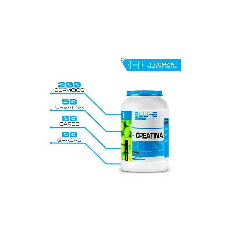 Creatina Blu-e Monohidratada 1k 200 Servicios Varios Sabores