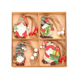 Gnomos de Madera Adornos para árboles Decoraciones para árboles de Navidad de Madera Etiquetas de Regalo Colgantes InteriorExterior Casa Granja
