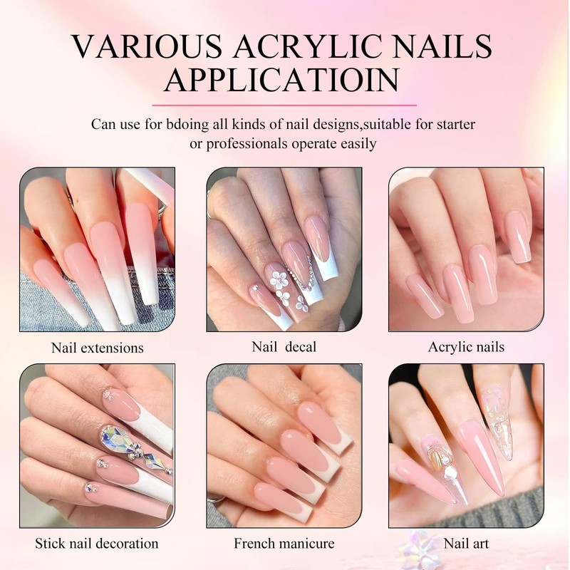 Eodci 120 g Acrylic Powder, White Acrylic Nail Powder, Professional