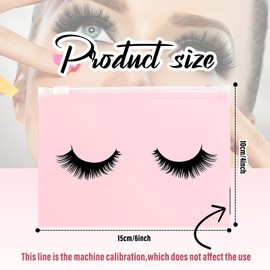 50 Bolsas para Pestañas para Clientes Bolsas para Cuidado Posterior de Pestañas Bolsas de Maquillaje de Pestañas con Cremallera para Mujeres Niñas (Estilo Simple Rosa, 6 x 4 Pulgadas)