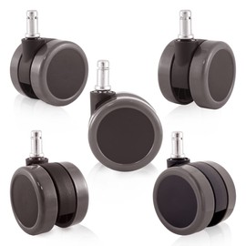 Enjoy Caster | 2.5 Inch Office Chair Casters for Herman Miller Aeron Steelcase Leap Chair | Dual Injection Polyurethane Wheels for Hardwood Floors | Universal Stem Size 7/16" Chairs (6506BUDG-23)