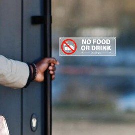 YIKIADA No Food Or Drink Sticker 9×3 Inches Strong Self Adhesive Sign Vinyl Waterproof Decal for Car Office Business Store 5 Pack