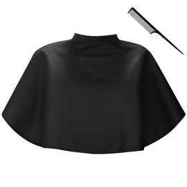 JRSHIRLEYLTD 1 Piece Hairdressing Cape, Short, Black Make-Up Cape, Makeup Coat, Hairdressing Cape, Adult, Waterproof Hair Cutting Cape, Hairdressing Supplies, Hairdressing Accessories
