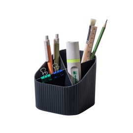 Karma 17248-13 Desk Holder with 4 Compartments Environmentally Friendly 80-100% Recycled Material Pen Holder Eco Black