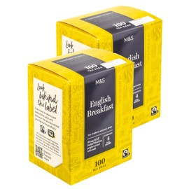 M&S Marks & Spencer English Breakfast Teabags, Full Bodied Morning Brew, Strength 4 - Set of 200 Bags