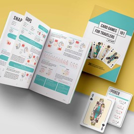 Card Games for Travelers - Box Set of 30 Classic Games & 2 Decks | Ages 6+ | 1 to 12 Players | Card Games Families & Adults | Kids Games | Playing Cards | Family Card Games