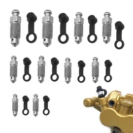Pack of 10 Motorcycle Bolts, Hydraulic Brake Bleed Nipple Cap, Bolt Bleed Screw with Cap for Motorcycle Master Cylinder Caliper M6 X 1 mm M7 X 1 mm M8 X 1.25 mm M10 X 1 mm M10 X 1.25 mm