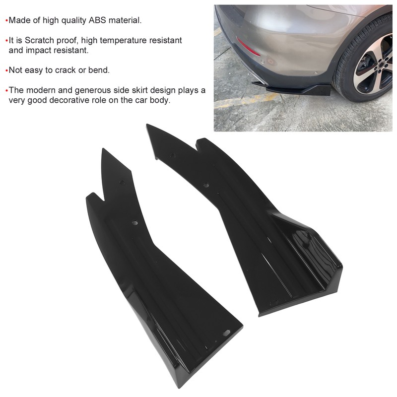 2PCS Car Rear Bumper Canard Lip Side Skirt Splitter Spoiler
