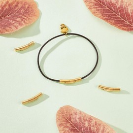 UNICRAFTALE 4 Sets 304 Stainless Steel Columns Bayonet Clasps 1.8 ~ 2 mm Hole Tube Leather Cord End Caps Golden Snap Clasps Jewellery Clasps for Bracelets Necklaces Jewellery Making