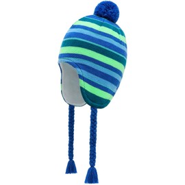 Otoyzy Winter Peruvian Hat Earflap Fleece Lined Pompon Knit Hat Beanie for 3-10T Baby Girls