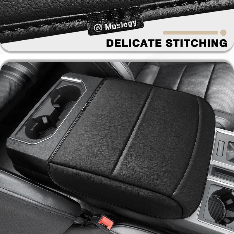 Muslogy Center Console Armrest Cover Compatible with Ford F150 2021-2024