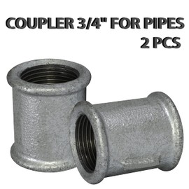 AERZETIX - C65016 - Set of 2 Sleeves 3/4 Inch Female / Female Galvanised - Cast Iron - Pipe Thread Connection for Screwing on - Sanitary Heating Work Drinking Water Installation