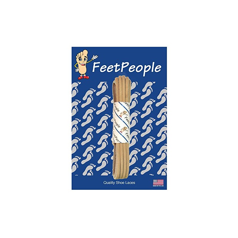 FeetPeople Leather Shoe/Boot Laces, New Tan, 72 Inches, 1 Pair
