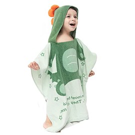 Tonwhar Kids Bath/Pool/Beach Hooded Poncho Towel-Cartoon Animal Pattern Cotton Beach Towel for Baby and Kids