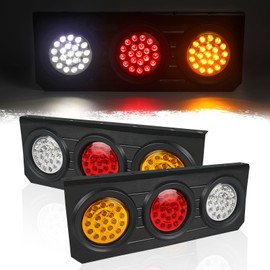 Yinaolan 2 PCS LED Trailer Tail Lights Kit, 12V-24V 4 Inch Round Led Trailer Tail Lights for Turn Signal Running Lamps