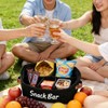 Fabric Snack Organiser with Handles and 5 Compartments in Black