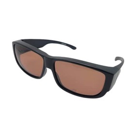 Medium Fit Over Sunglasses With Polarized Amber Driving Lenses (Black Frame-Amber Driving Lenses, 2 5/8)