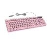 Gaming Keyboard USB Round 104 Keycaps Backlit Ergonomic Fodable Feet