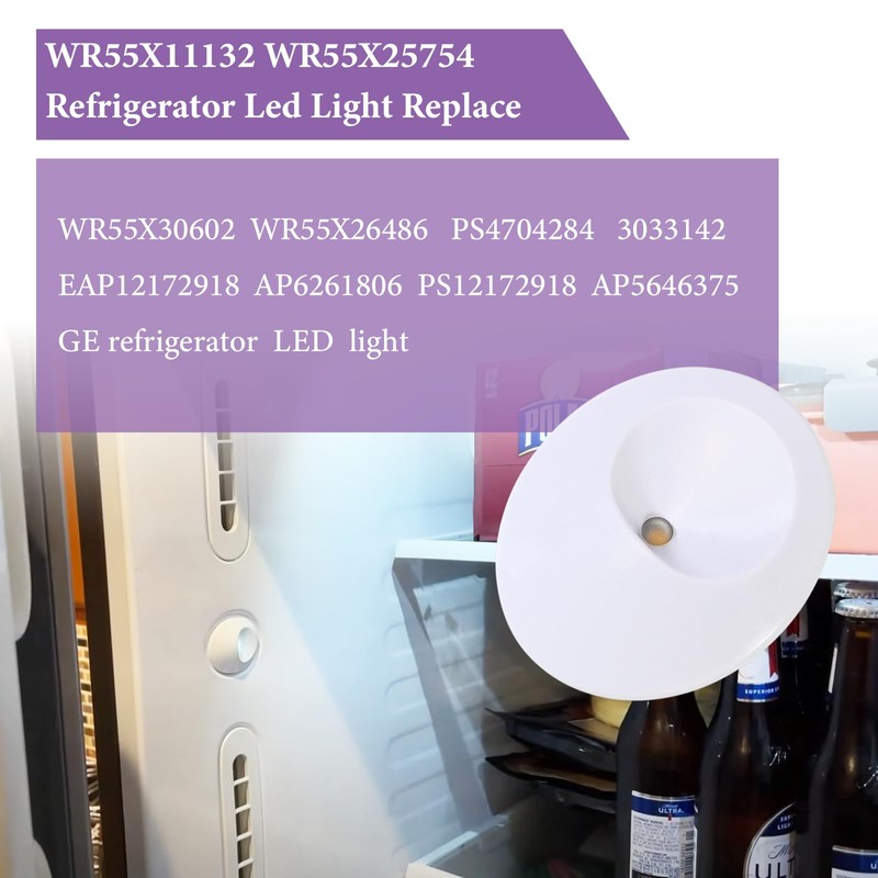 WR55X11132 WR55X25754 Refrigerator Led Light and Cover Assembly For GE