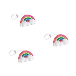 jojofuny 3pcs Cartoon Rainbow Wireless Earphone Cover Protective Case for 1/2 Headset Cover Ring Rope