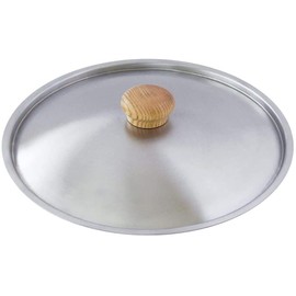 Urushiyama Metal Industry Stainless Steel Frying Pan Lid, Compatible with Iron Frying Pans, Stylish Wooden Handle, Made in Japan, Frying Pan Cover, Stainless Steel Lid USF-28, Stainless Steel Pot Lid