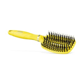 Artero Ge-Bion 17 Flexible Haarbürste gegen Ziehen, Entwirrungsbürste für Frauen, Männer und Kinder, Ionen, reduziert statische Elektrizität, Gelb