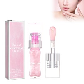 Farbwechselndes Lippenöl, Lippenbalsam-Stift Farbwechselndes Feuchtigkeitsspendendes Lippenöl Plumping Lippenöl Farbwechsel-Lippenglanz, Langlebiger Lipgloss Für Lippenpflege Und Trocken